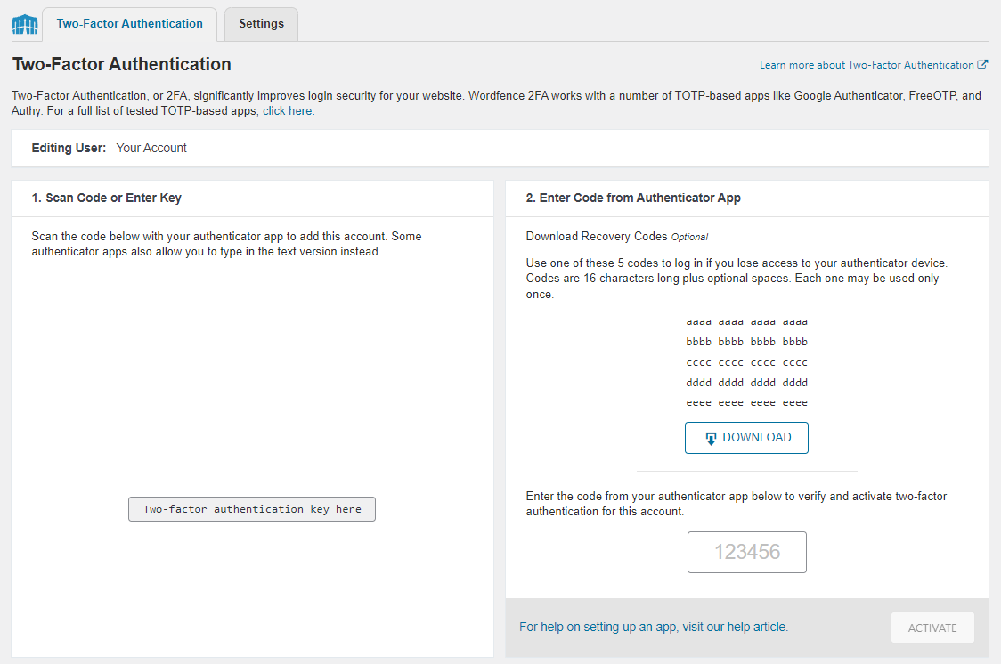 Autenticaci&oacute;n en dos factores con Wordfence Login Security
